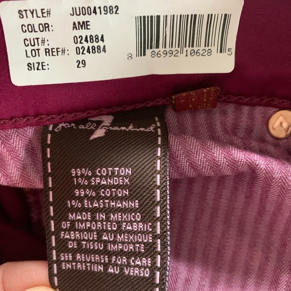 NWT 7 for all mankind Gwenevere skinny jeans 29 - Picture 5 of 5